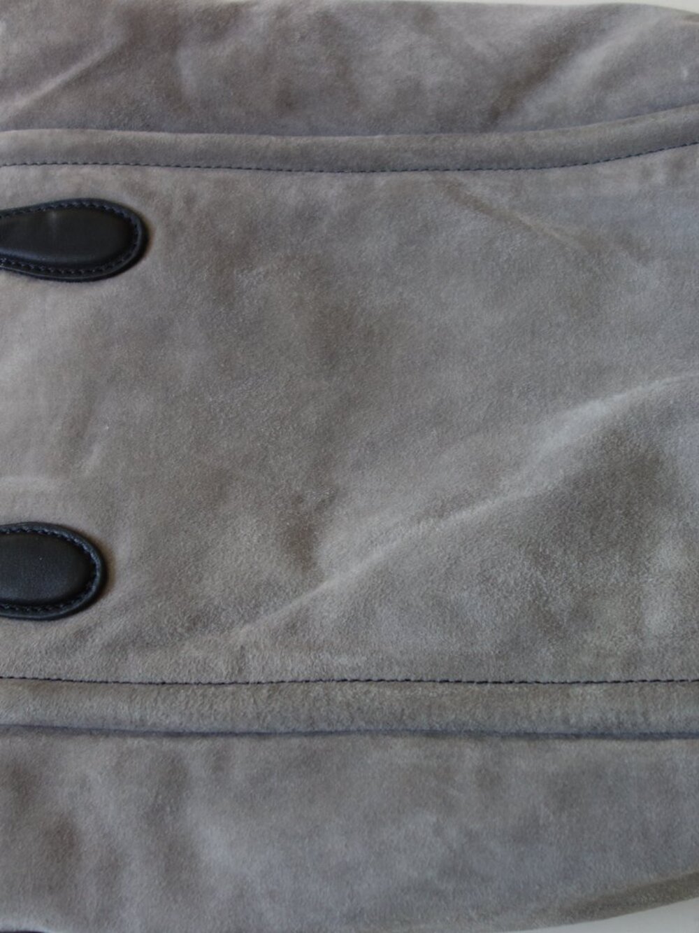 Sorial Gray/Black SuedeCrossBody/ Shoulder Bag 12" Long 16" w/Strap 8" Wide